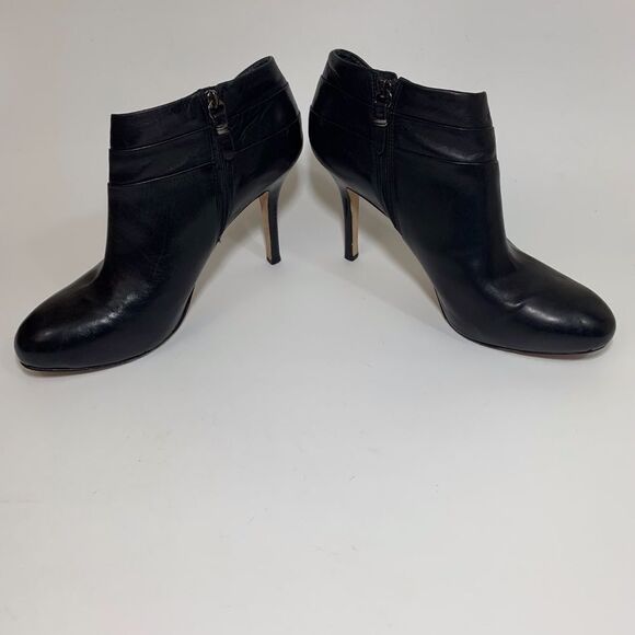Via Spiga Black Leather Stiletto Booties S… - Picture 1 of 6